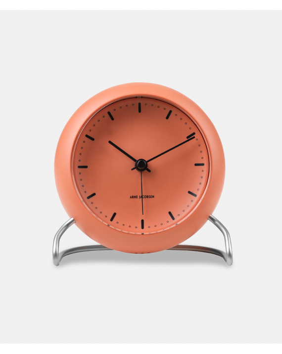 Arne Jacobsen City Hall Table Clock - pale orange