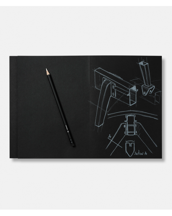 Archiblack - black sketchbook + white pencil