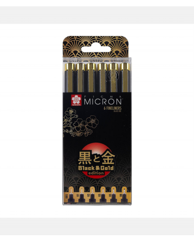 Sakura Micron Black and Gold set 6 Limited edition