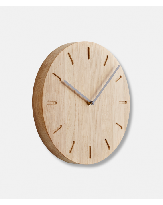 Watch Out - Wall Clock Solid Oak and Steel Design Anne Boysen