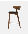 SIbast No 7 Bar Stool 65 cm Oak Smoked Leather Victory Black