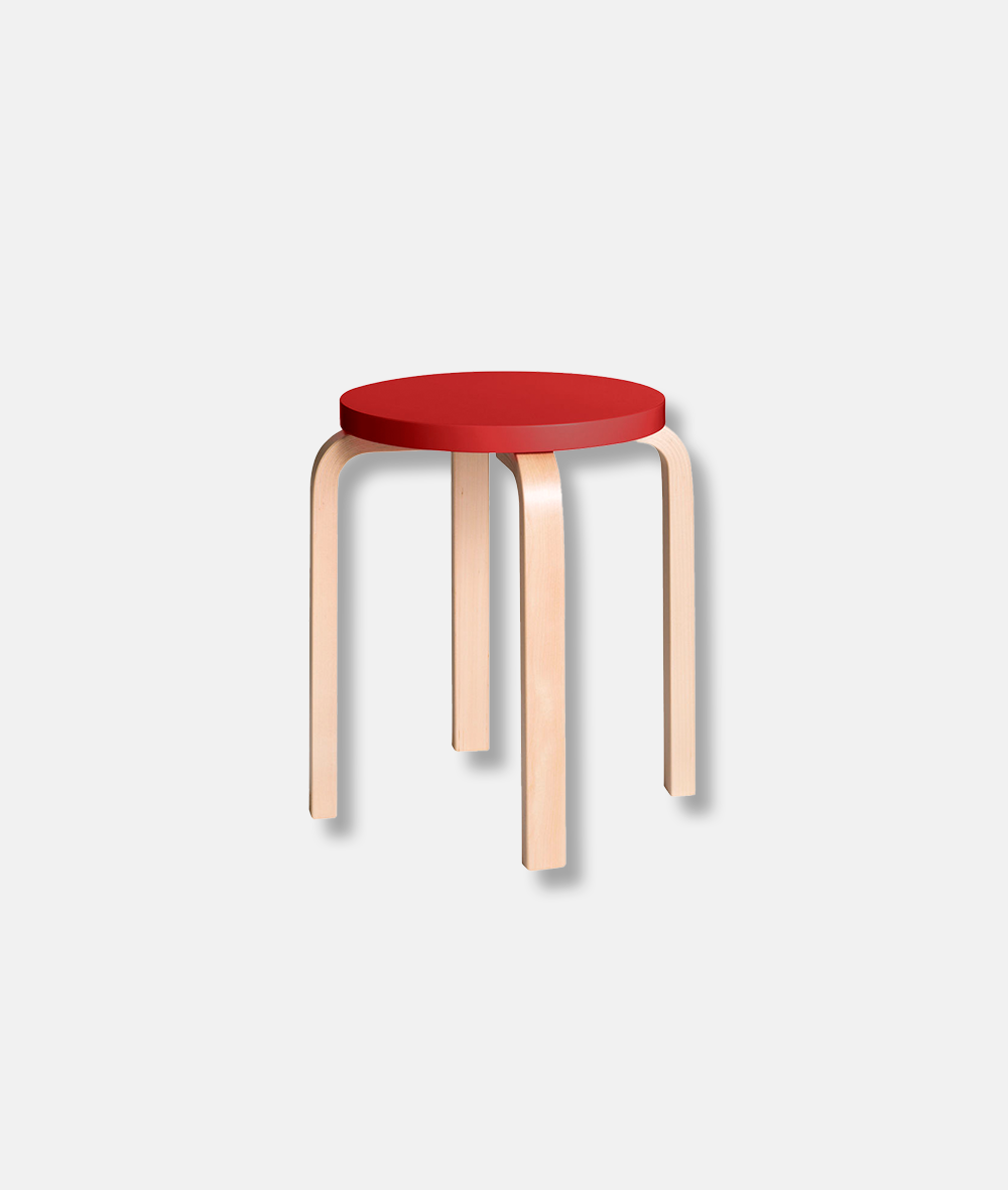 Alvar Aalto Stool 60 Red - Arkitektens Butik