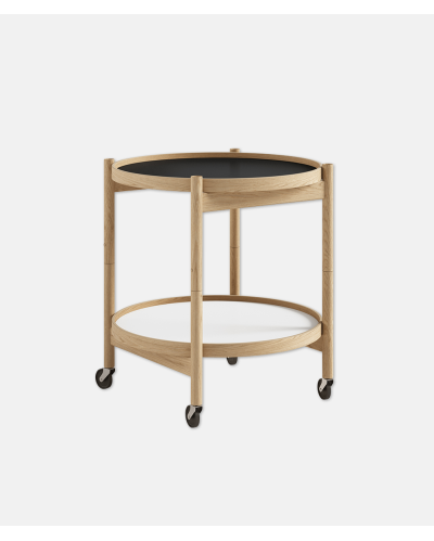 Bølling tray table 50 oak oiled, Base - White/Black