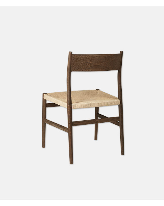 ARV Chair Fumed Oak. Weaved seat & Solid backrest - Without Armrest