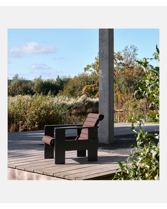 Hay Quilted Cushion Iron Red Crate Lounge Chair