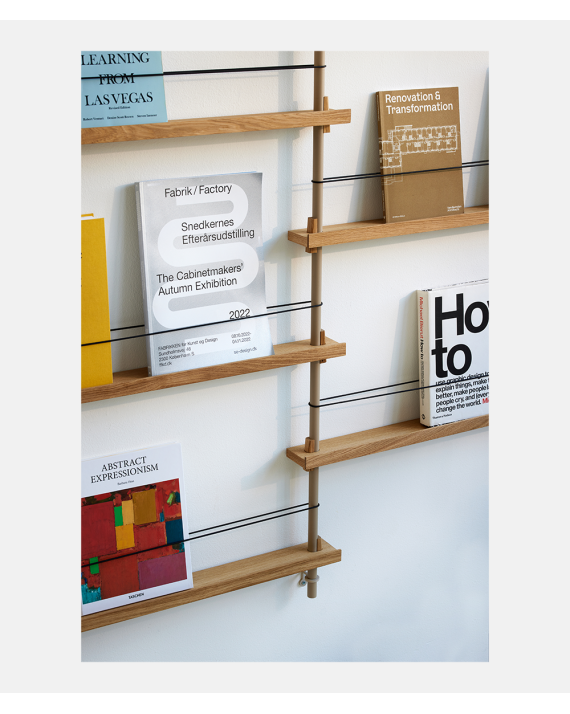 Magazine Shelving - MS.115.1 - Oak and Warm Grey - Moebe