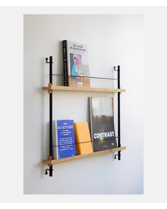 Magazine Shelving - MS.65.1 - Moebe - Oak and Black