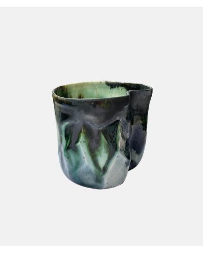 Black Ice Flake ceramic cup - Mona Vander