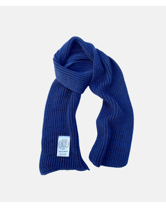 SNS Herning Wool Scarf Mørk Blå Melange Design Maja Brix