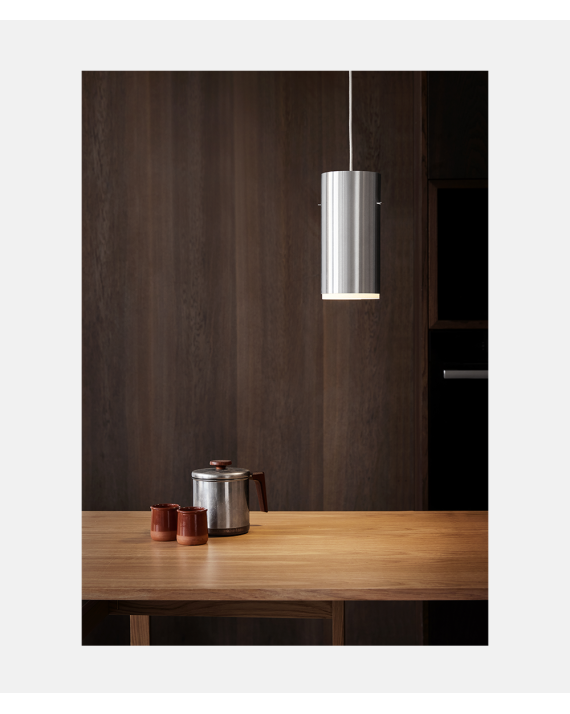 Moebe Tube Pendant Small – Brushed Aluminium