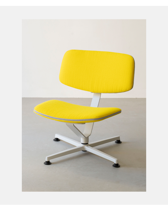 Raawii ARBA Lounge Chair - Light Grey Base / Yellow Fabric